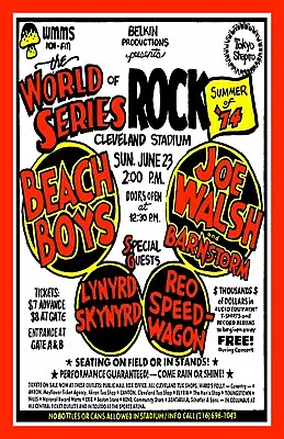 Cleveland 1974 WMMS Belkin World Series Of Rock Concert Poster Framed 11x17 • $21.99