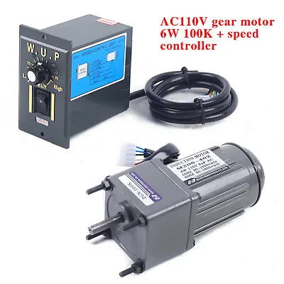 6W 110V Gear Motor Electric Variable Speed Controller Torque Large 1:100 13.5RPM • $49.40
