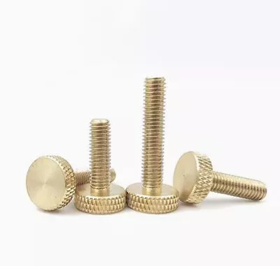 Brass Knurled Thumb Screw Flat Head Thumbscrews Hand Grip Knob Bolts M3 M4 M5 M6 • $2.50