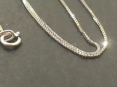 14k Solid White Gold Classic Box Necklace Pendant Chain 18  Best Price!! • $115.11