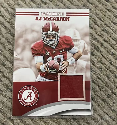 Aj Mccarron 2015 Alabama Panini Collegiate Jersey Relic Memorabilia Jersey Patch • $4