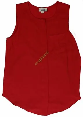 New Women's Loft Maternity Clothes Sleeveless Button Red Top NWOT Size Large • $13.87