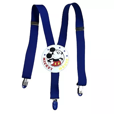 Vintage Blue Walt Disney Mickey Mouse Adjustable Child Suspenders • $18.40