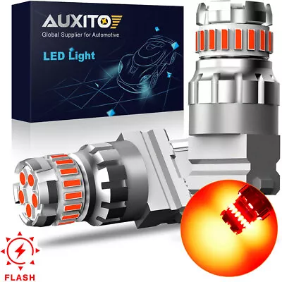 2X LED AUXITO 3157 Strobe Legal Brake Red Stop Light Bulb Turn | Signal Lamp • $13.59