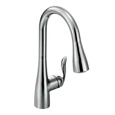 Moen Arbor Chrome One-Handle Kitchen Faucet With Pull Down Sprayer Featuring ... • $159.99