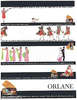 1966 ADVERTISING ADVERTISING ORLANE Makeup LA PALETTE • $3.25