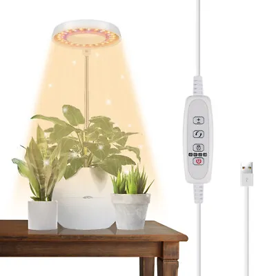 £9.99 • Buy USB LED Grow Light Plant Growing Full Spectrum Dimmable Timer Ring Halo Lamp UK