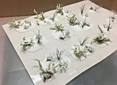 Snow Patches With Grass Tufts - Diorama Elements - Hand Made Scale Modelling • £11.99