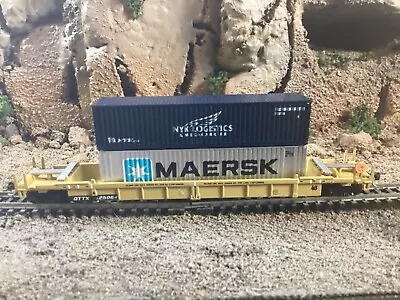 N Scale Walthers Double Stack Well Car W/ Load DTTX TRAILER TRAIN Mtl Cplrs • $25.95