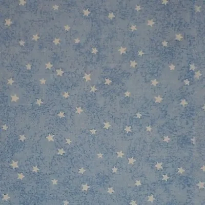 Vintage Stars On Blue Cotton Quilting Fabric BLENDER USA  1 1/8 YARDS • $5.50