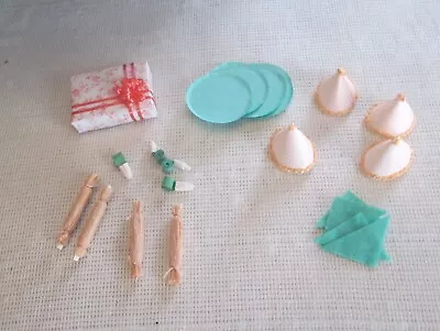  Dollhouse Miniature Happy Birthday Party Set - Gift Hats  -Party Favors Etc. • $9.95