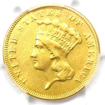 1859 Three Dollar Indian Gold Coin $3 - Certified PCGS XF Details - Rare Coin! • $1448.75