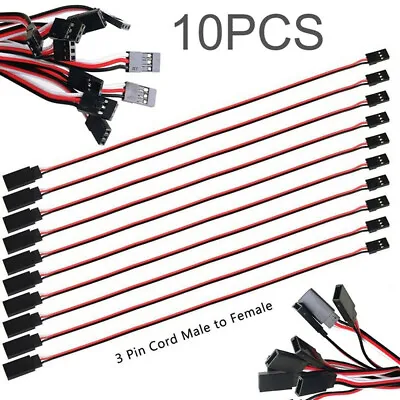 £3.79 • Buy 10Pcs Servo Extension Leads Wire Cable For RC Futaba JR Male To Female Connector