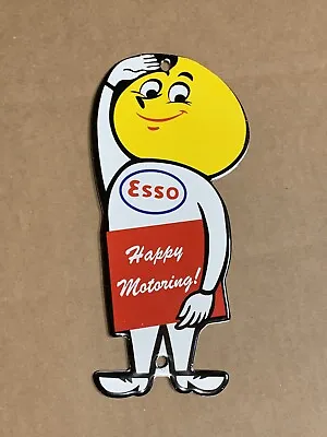 Vintage Style Esso Boy Die Cut Oil Gas Advertising Porcelain  Sign • $59