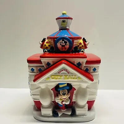 Disney Enesco Toontown City Hall Mickey Mouse Cookie Jar Rare Mickey & Co • $22.45