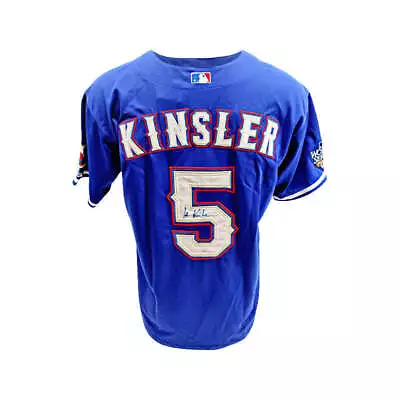 Ian Kinsler Rangers Autographed Signed Majestics Authentic Blue Jersey (JSA Aut) • $99.99