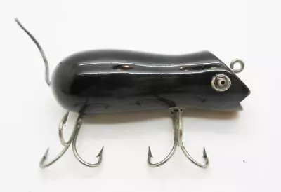 B31) Vintage Shakespeare Swimming Mouse Fishing Lure Black With Glass Eyes • $0.99