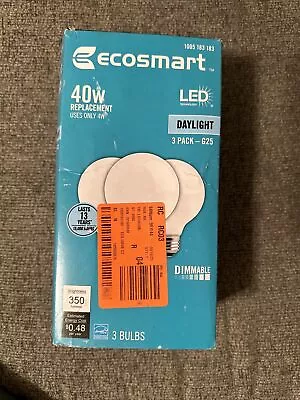 (3) Pack 40-Watt Equivalent G25 Globe Dimmable Frosted Glass Filament LED 💡 • $6