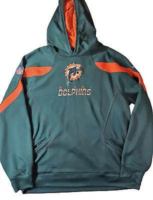 Reebok On-Field MIAMI DOLPHINS NFL Team Sideline Hoodie Sweatshirt Mens 2XL • $50.99
