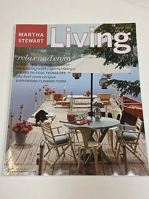 Martha Stewart Living Magazine Aug 2004 Relax Enjoy Summer Cookout Fabrics Drink • $9.99