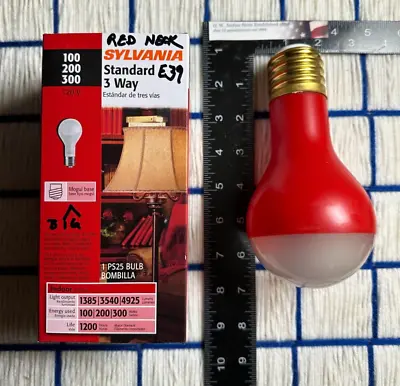 New 3 Way Mogul LIGHT BULB 100w 300w Frost PS25 RED NECK Mortuary SYLVANIA Or GE • $39.98