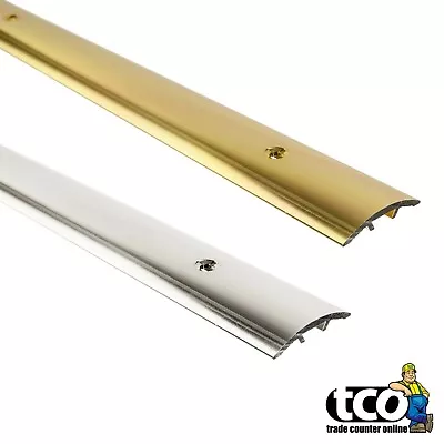 Carpet Cover Strips Wide Metal Door Trims Gold / Silver • £11.69