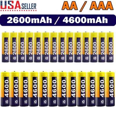 AA AAA Rechargeable Batteries Double A Triple NI-MH 2600mAh 4600mAh 1.2V Battery • $9.99