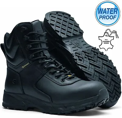 Mens Ladies Leather Waterproof Safety Steel Toe Work Military Combat Hiker Boots • £26.95