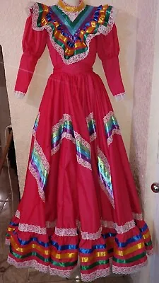 Jalisco Dress Costume Doble Vuelo Adult  Size For 5 De Mayo Dance Mexicanwonders • $149