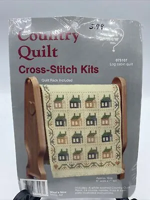 $9.99 • Buy What's New Country Quilt Rack Log Cabin Counted Cross Stitch Kit 6  X 7  New