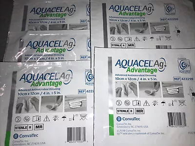 5 Aquacel Ag Advantage Dressings 4x5 Exp-7/2025. 5 Free 2x2 With Buy It Now • $40