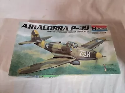 Vintage Monogram 1/48 Model Airplane Kit Airacobra P-39 6844 Sealed • $32