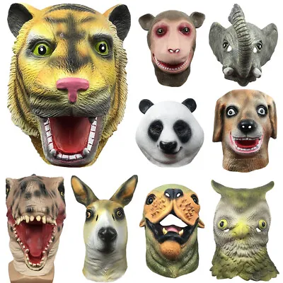 13 Types Animal Head Halloween Mask Costume Full Face Masks Latex Cosplay Props • $10.99