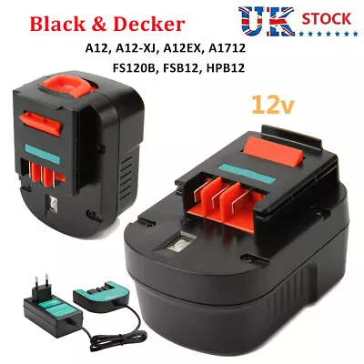 12V 3500mAh Ni-MH Battery For Black Decker A1712 A12 HPB12 A12-XJ A12E A12EX • £16.90