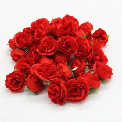 50pcs Artificial Fake Rose Flower Heads Silk Bulk Bouquet Wedding Party Decor • £5.69