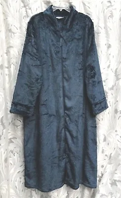 £26.67 • Buy Navy Textured Chenille Zip-front Nightgown Robe W/pockets~2x~18w-20w~1x~new