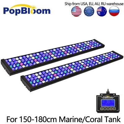 2PCS PopBloom Marine LED Aquarium Light Full Spectrum 60  72  Reef Coral Tank  • $503.99