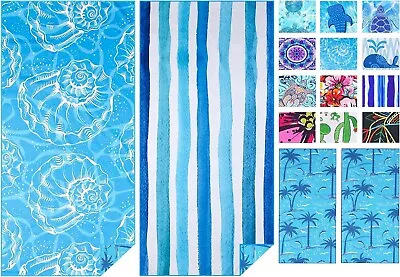 Haleey 2 Pack Microfibre Thin Lightweight Beach Towel Extra Large 180x80cm • £26.99