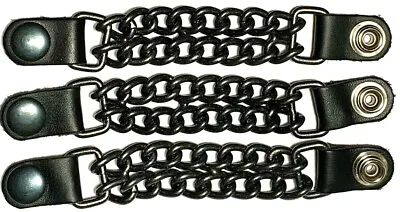 3 Gun Metal Powder Coated Double Chain Motorcycle Vest Extenders Made In Usa • $17.99