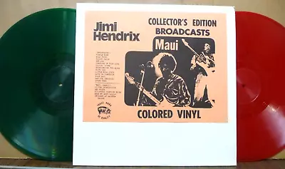 JIMI HENDRIX Broadcasts / Maui 2-LP Green & Red Colored Vinyl Hawaii 1970 SUPERB • $124.99