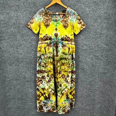 Dharma Trading Co House Dress Womens M Multicolor Tie Dye Pockets Muumuu USA • $22.55