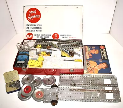 A.C. GILBERT ERECTOR SET THE ROCKET LAUNCHER SET #10201 Motor + Extras 1959 • $46.75