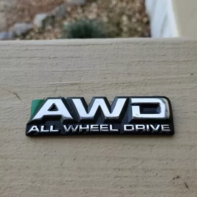 Silver Metal AWD Emblem Badge Sticker Vehicle Car Decals All Wheel Drive • $7.99