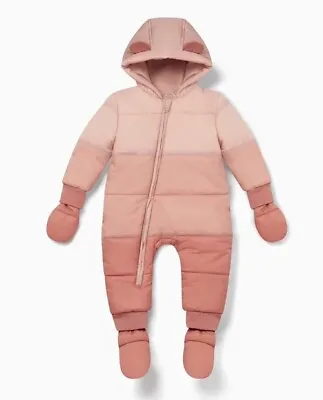 Mori Baby Girl Pink Blush Ombré Snowsuit Pramsuit Waterproof RRP £69 6-12 Month • £30