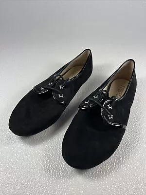 F Troupe Women’s Sz 8.5 39 Black Flat Lace Up Leather Shoes • $22