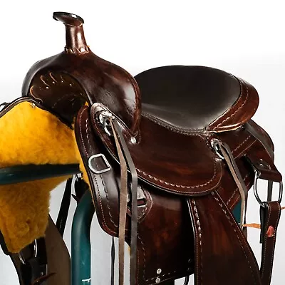 17  Leather Western Saddle Handcrafted Leather Saddle Genuine Leather Saddle. • $562.80