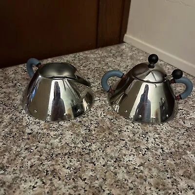 Alessi By Michael Graves Milk Jug/Creamer & Lidded Sugar Bowl/Pot With Spoon • $125