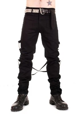 £37.99 • Buy Punk Rock UK Black Bondage Pants Trousers From Tiger Of London