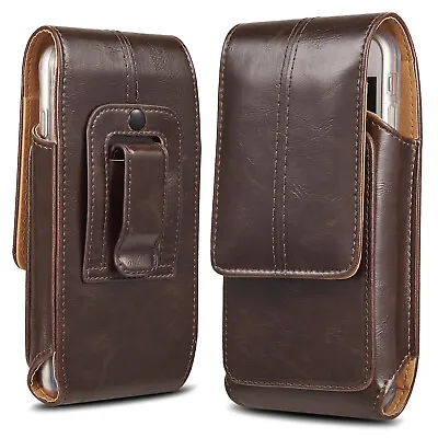 $9.99 • Buy Business Men Vertical Leather Cell Phone Pouch Case Holster Belt Loop Holder US