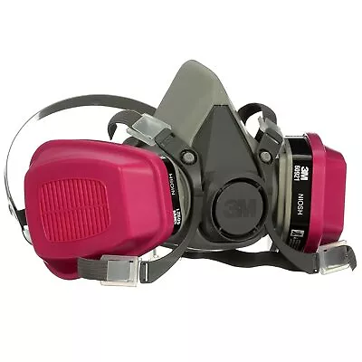 3M Half Face PPE Respirator Mask & 2- 60921 P100 Organic Vapor Cartridge MEDIUM • $48.99